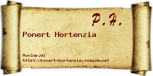 Ponert Hortenzia névjegykártya